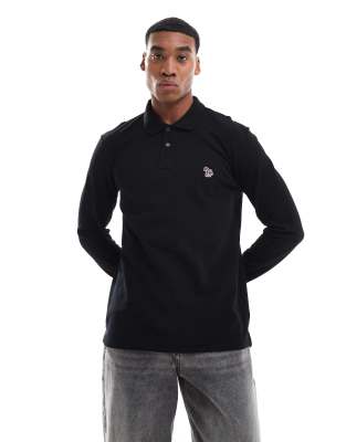 PS Paul Smith regular fit logo long sleeve polo in black φωτογραφία