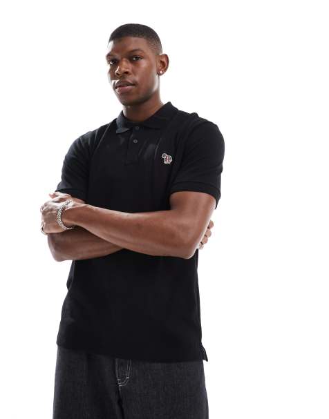 PS Paul Smith regular fit logo short sleeve polo in black - view 1