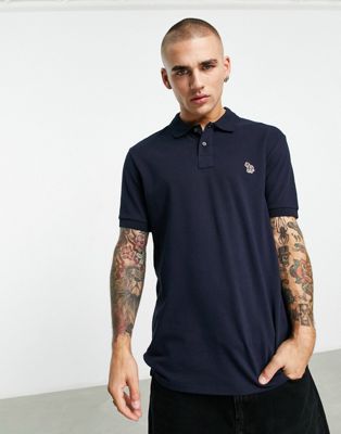 Shop Ps By Paul Smith Regular Fit Logo Short Sleeve Polo In Navy