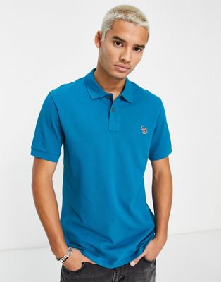 PS Paul Smith regular fit logo short sleeve polo in teal blue - ASOS Price Checker