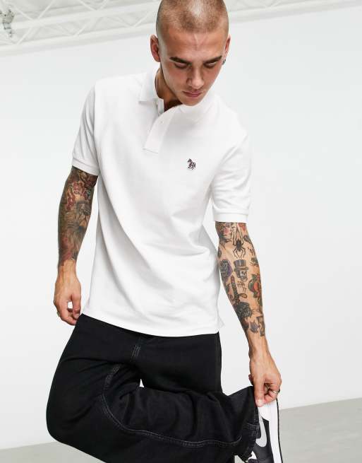  PS Paul Smith regular fit logo short sleeve polo in white