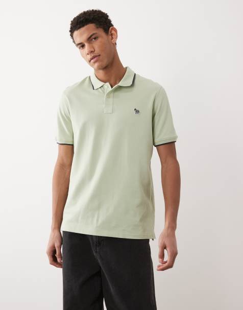 PS Paul Smith regular fit polo shirt with zebra logo in light green