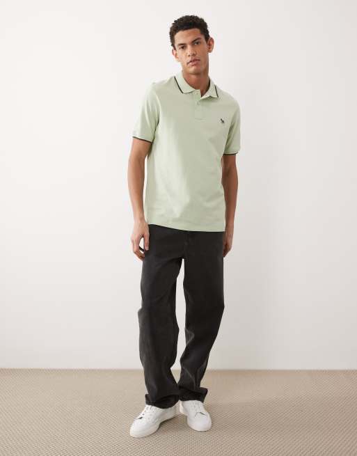 PS Paul Smith regular fit polo shirt with zebra logo in light green, 2 of 5