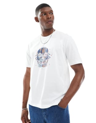 PS Paul Smith regular fit skull t-shirt in white - view 1