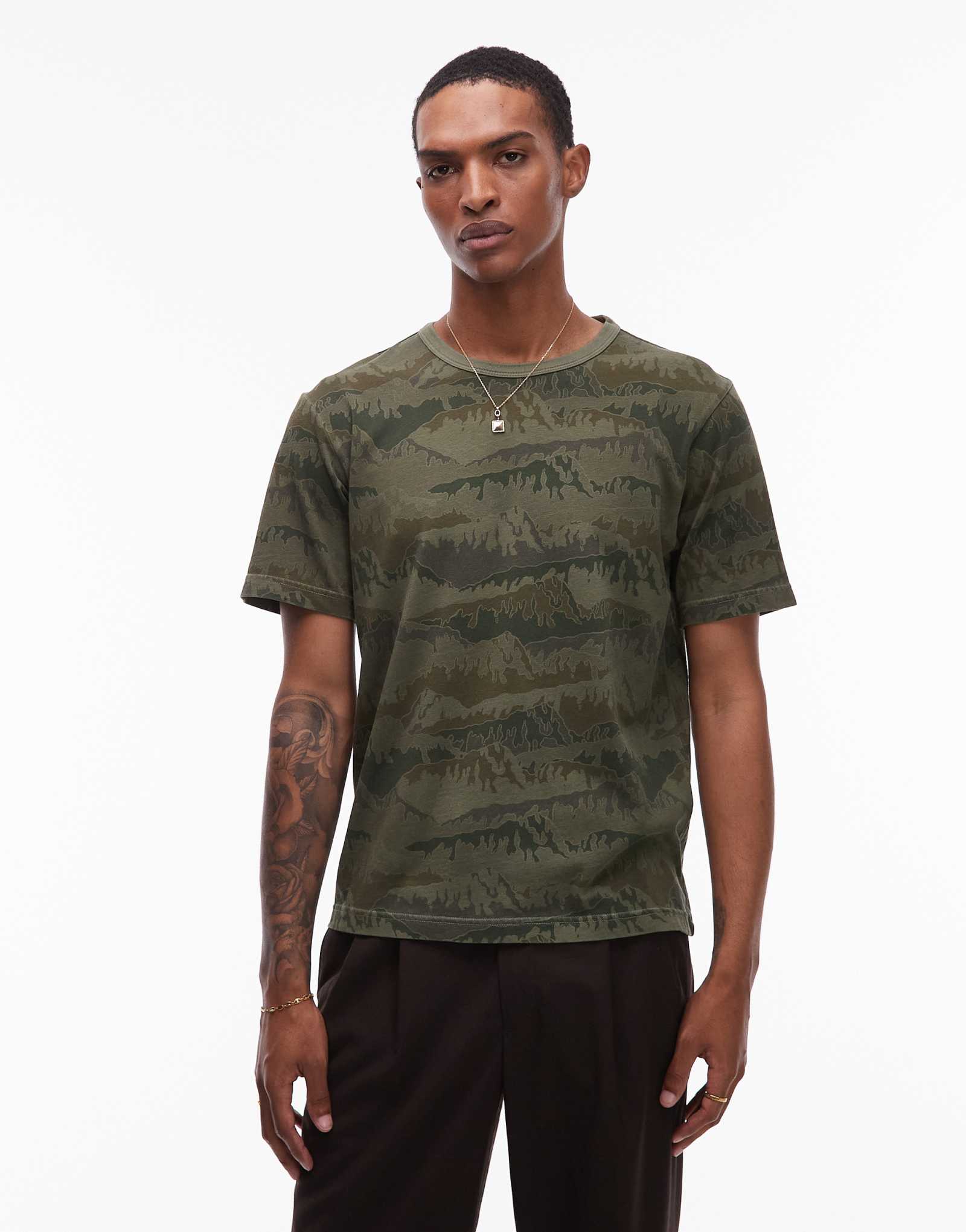 Футболка PS Paul Smith regular fit зеленого цвета хаки