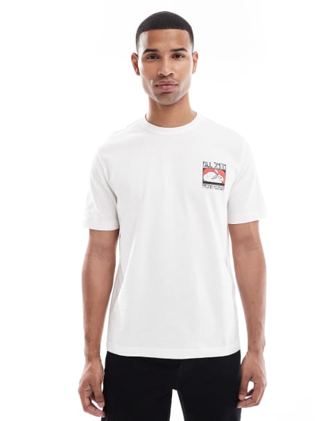 PS Paul Smith - Regular-fit T-shirt met 'Phoenix MT' logo in wit - view 1