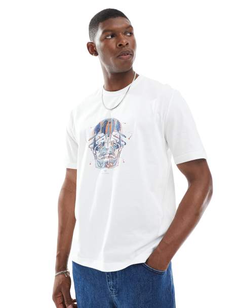 PS Paul Smith - Regular-fit T-shirt met schedelprint in wit - view 1