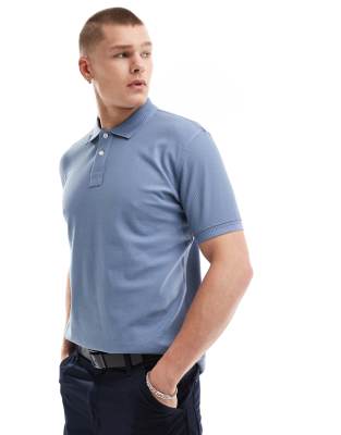 PS Paul Smith PS Paul Smith regular fit tipped logo short sleeve polo in blue