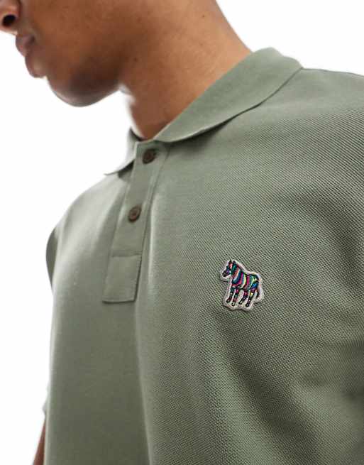 PS Paul Smith regular fit zebra logo polo shirt in green, 2 of 4