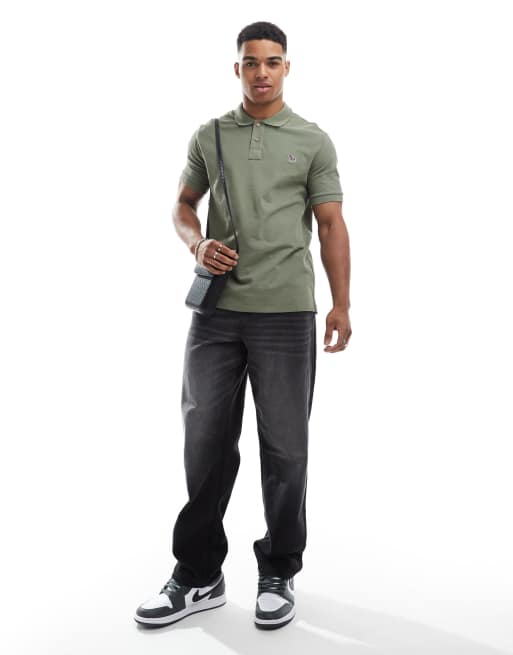 PS Paul Smith regular fit zebra logo polo shirt in green, 4 of 4