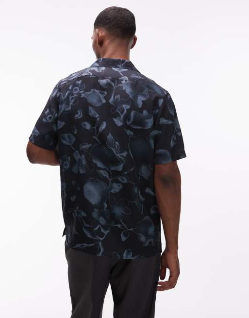 PS Paul Smith revere collar floral printed shirt in black, 3 of 5