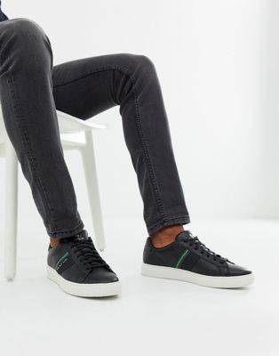 paul smith black leather trainers