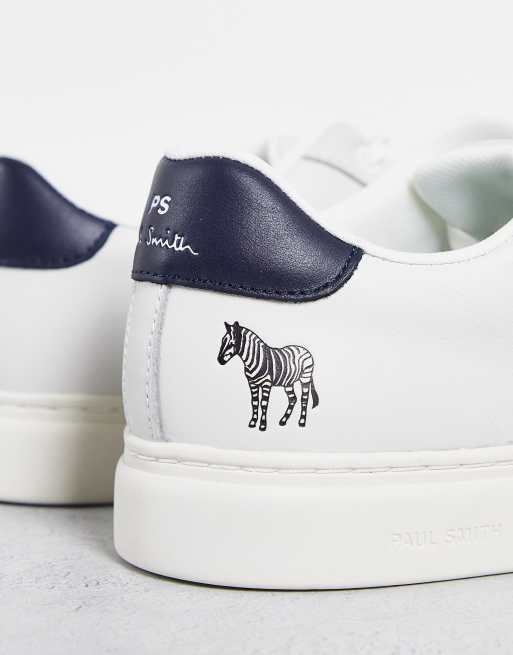 PS Paul Smith Rex leather zebra logo trainers in white, 3 of 4