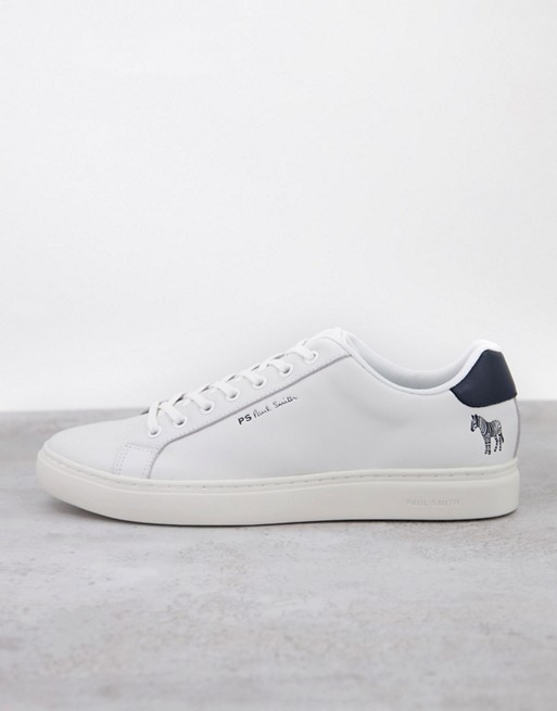 PS Paul Smith Rex leather zebra logo trainers in white
