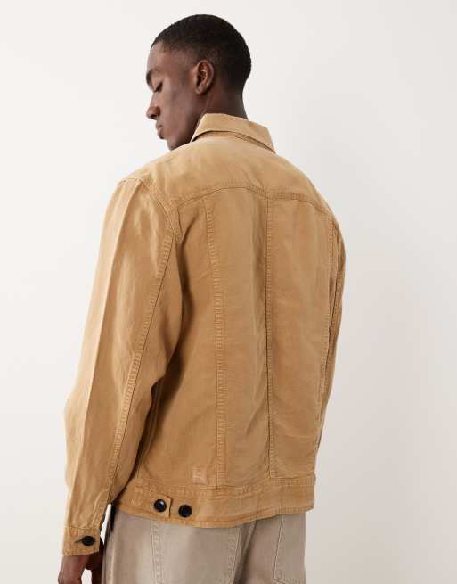 PS Paul Smith - Rider - Chaqueta color tostado de mezcla de lyocell y lino, 3 de 5
