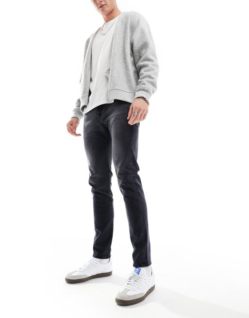 PS Paul Smith – Schmal geschnittene Jeans in verwaschenem Schwarz
