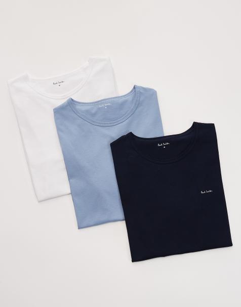 PS Paul Smith - Set van 3 T-shirts in wit, marineblauw en blauw - view 1
