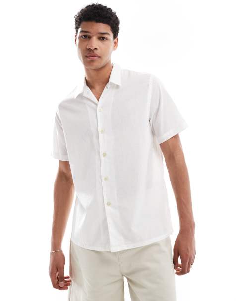 PS Paul Smith short sleeve casual seersucker shirt in white - view 1