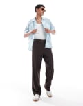 [PS Paul Smith] PS Paul Smith short sleeve casual shirt with feather print in blue Chest 34 Light blue
