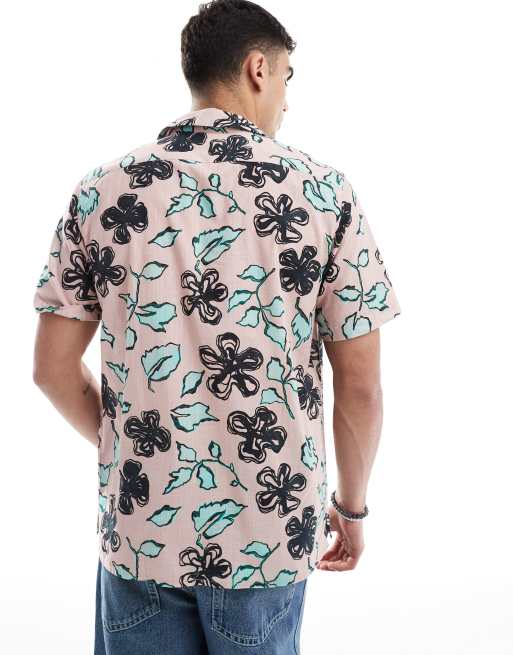 PS Paul Smith short sleeve casual shirt with floral print in pink, 3 of 4