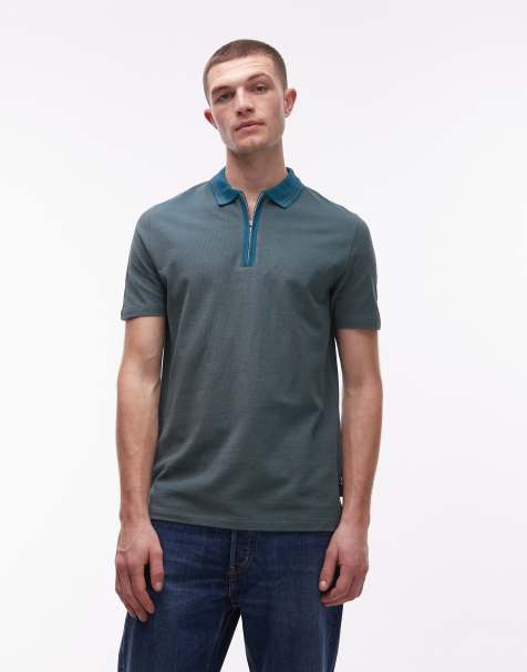 PS Paul Smith short sleeve jacquard polo in blue
