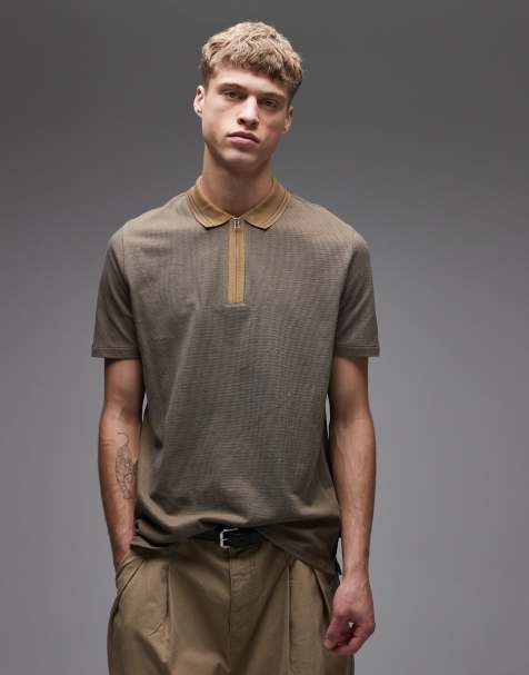 PS Paul Smith short sleeve jacquard polo in brown - view 1