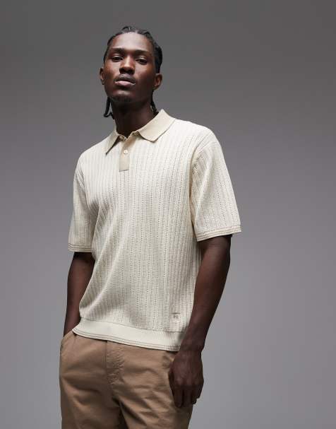 PS Paul Smith short sleeve sweat polo t-shirt in beige