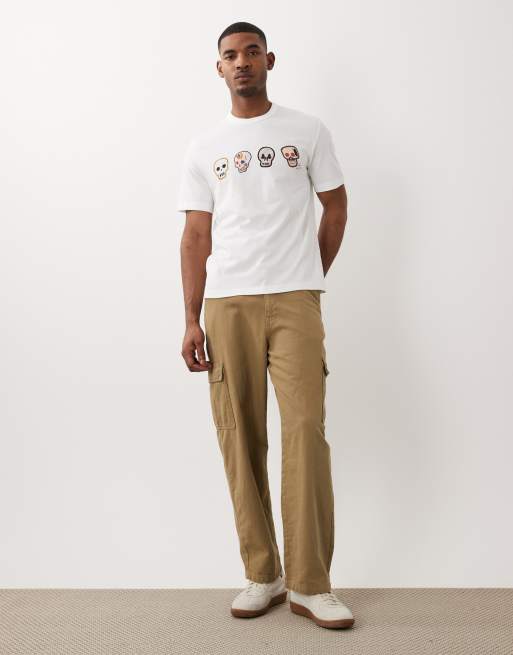 PS Paul Smith skull graphic casual fit t-shirt in white, 3 of 5