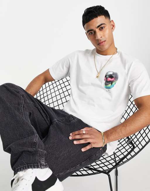 PS Paul Smith skull print T-shirt in white | ASOS