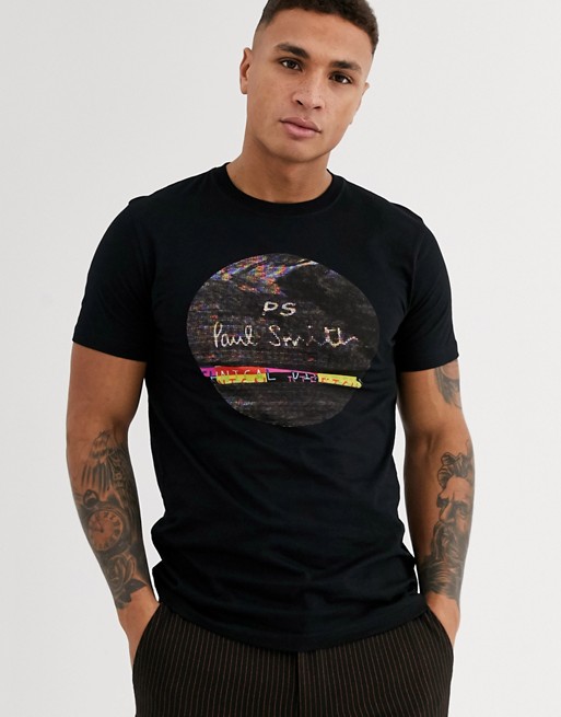 PS Paul Smith slim fit circle logo t-shirt in black
