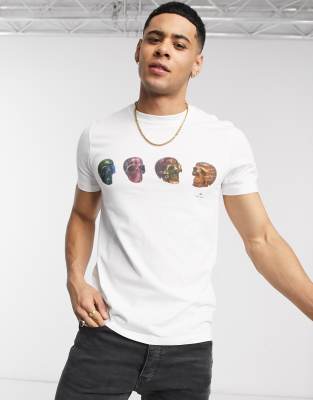 PS Paul Smith slim fit skull print t-shirt in white