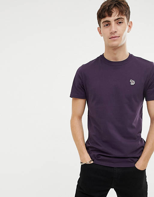 PS Paul Smith slim fit zebra logo t-shirt in dark plum | ASOS