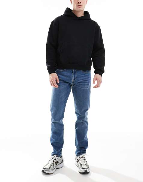 PS Paul Smith - Smaltoelopende jeans in mid-wash blauw - view 1