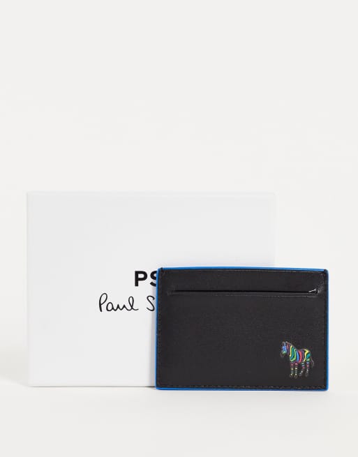 PS Paul Smith - Sort kortholder i zebraprintet læder med logo