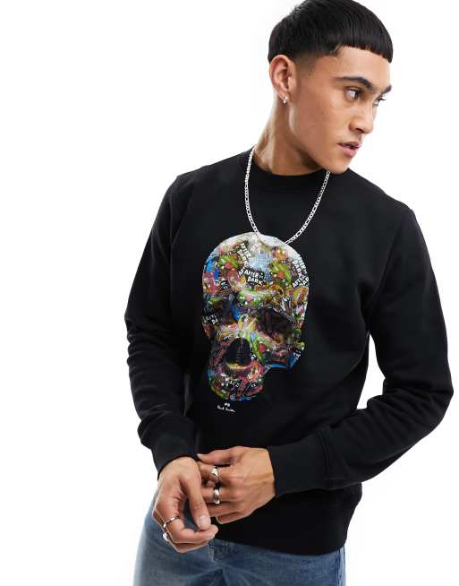 PS Paul Smith Sort sweatshirt med kranieprint ASOS