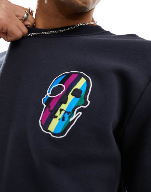 Skull hot sale print sweatshirt