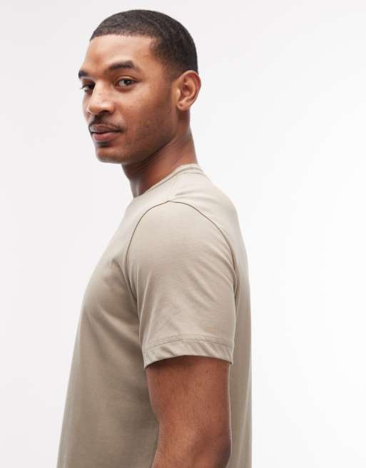 PS Paul Smith striped collar regular fit t-shirt in stone, 4 of 5