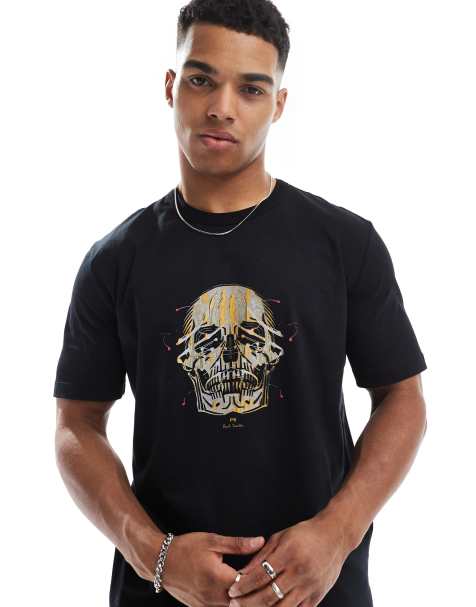 PS Paul Smith – Svart, regular t-shirt med dödskalletryck - view 1