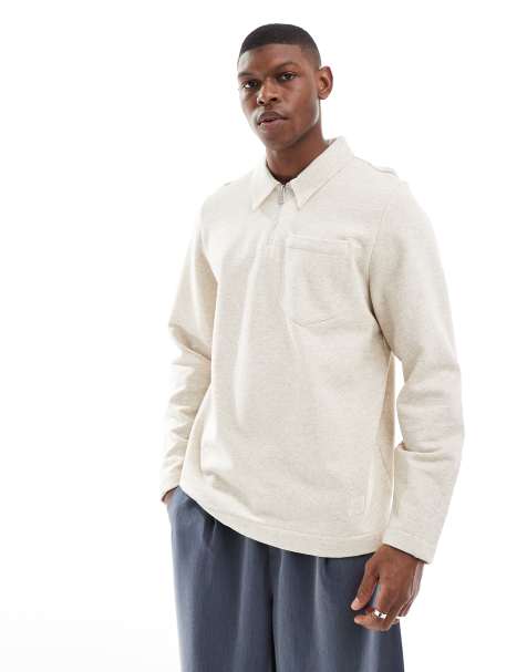PS Paul Smith - Sweat à col polo zippé avec écusson logo - Sable - view 1