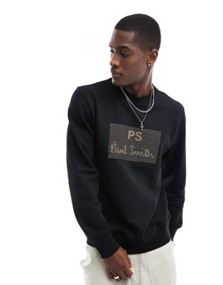 PS Paul Smith embroid chest logo sweatshirt in black - ASOS Price Checker