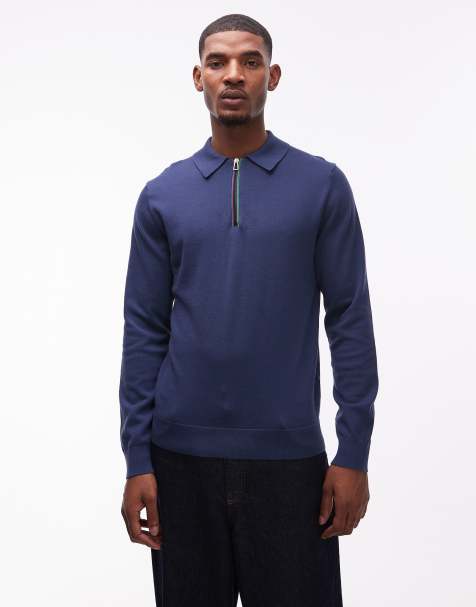 PS Paul Smith – Sweatshirt in Blau mit halblangem Reißverschluss - view 1