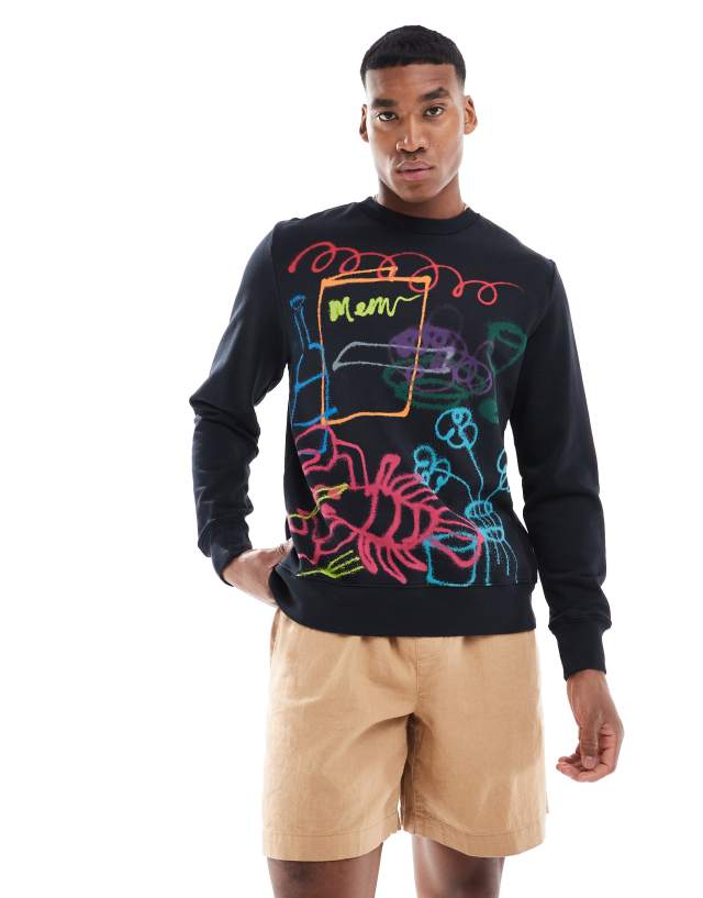 PS Paul Smith - sweatshirt with grafitti print in black