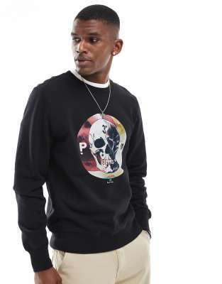 sweatshirt with skull print in black