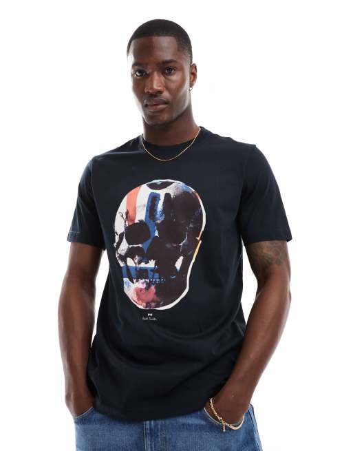PS Paul Smith - T-shirt à imprimé crâne - Bleu marine, 4 de 4