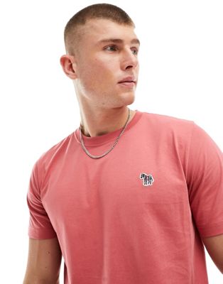 PS Paul Smith zebra icon badge logo t-shirt in washed red - ASOS Price Checker