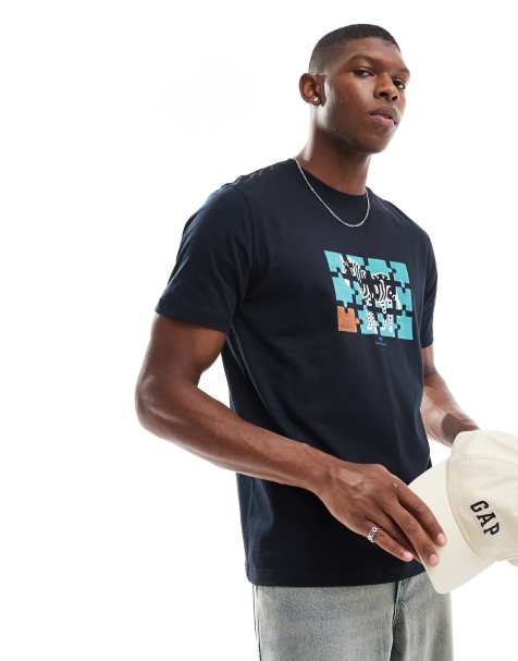 PS Paul Smith - T-shirt avec imprimé puzzle zèbre - Bleu marine - view 1