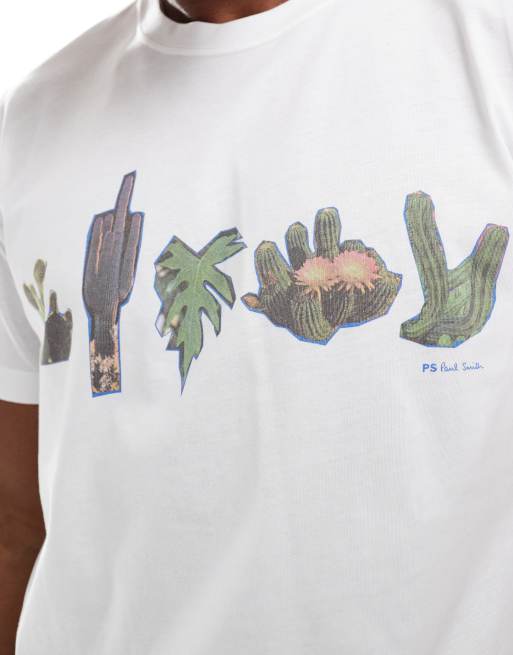 PS Paul Smith - T-shirt bianca con logo e stampa, 4 di 4