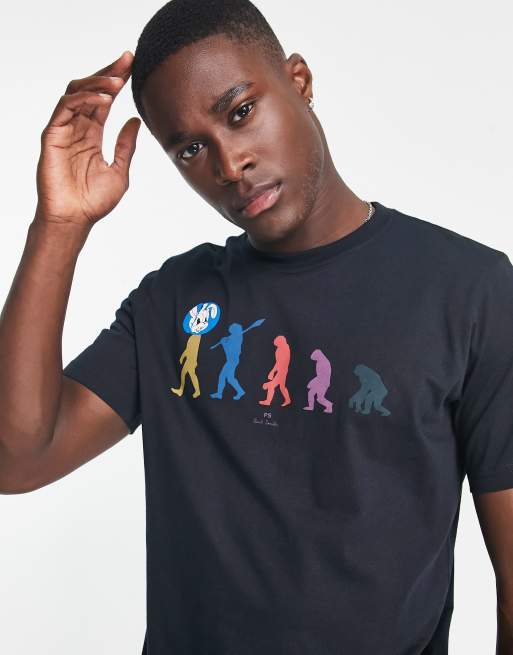 PS Paul Smith T-shirt in black with evolution chest graphics | ASOS