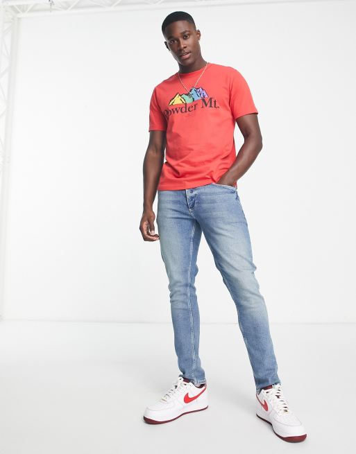 PS Paul Smith t-shirt in bright red with powder MT front graphics