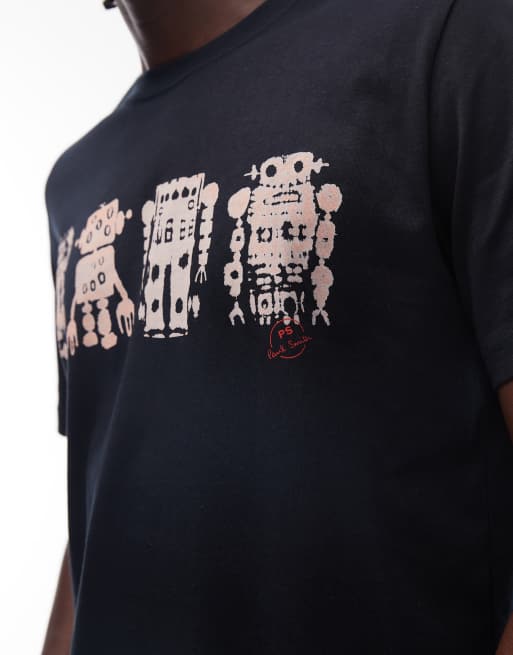 PS Paul Smith - T-shirt met grafische robotprint in zwart, 5 van 5